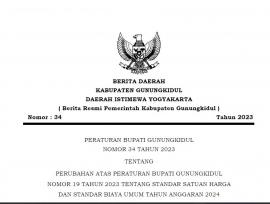 PERATURAN BUPATI GUNUNGKIDUL TENTANG STANDAR HARGA BARANG DAN JASA TAHUN 2024